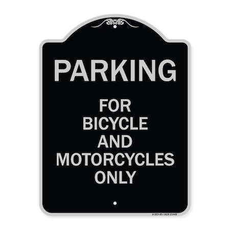 Signmission Parking for Bicycles and Motorcycles Heavy-Gauge Aluminum Sign, 24" x 18", BS-1824-23448 A-DES-BS-1824-23448